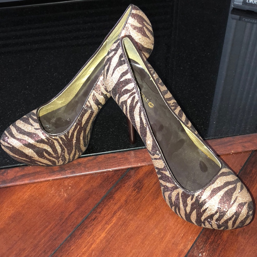 Brown zebra Heels